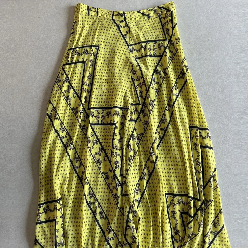 Ganni Silk Mix Maxi Skirt in Minion Yellow ASO Emily in Paris